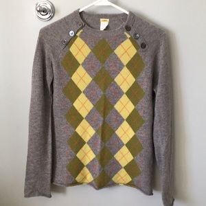 100% Cashmere JCrew Argyle sweater